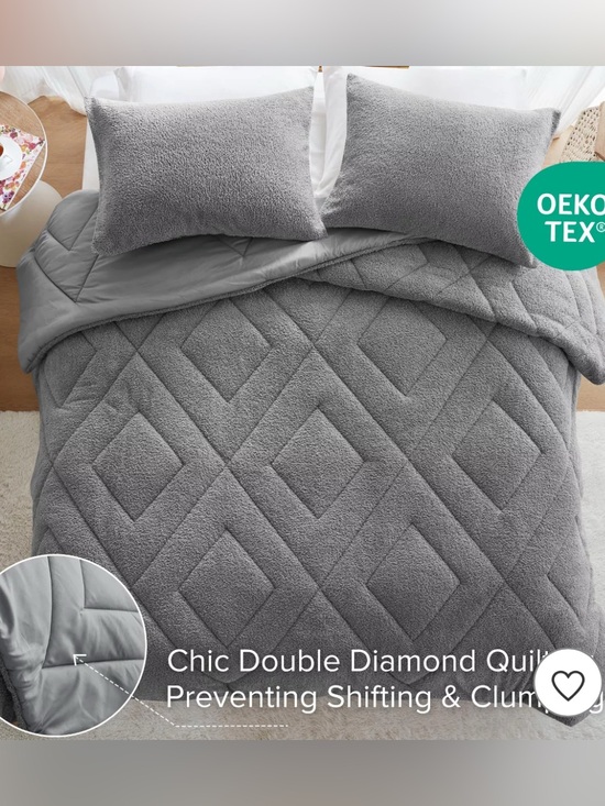 Other - Comforter Set Reversible Plush Quilted Microfiber Comforters Bedding Full/Queen